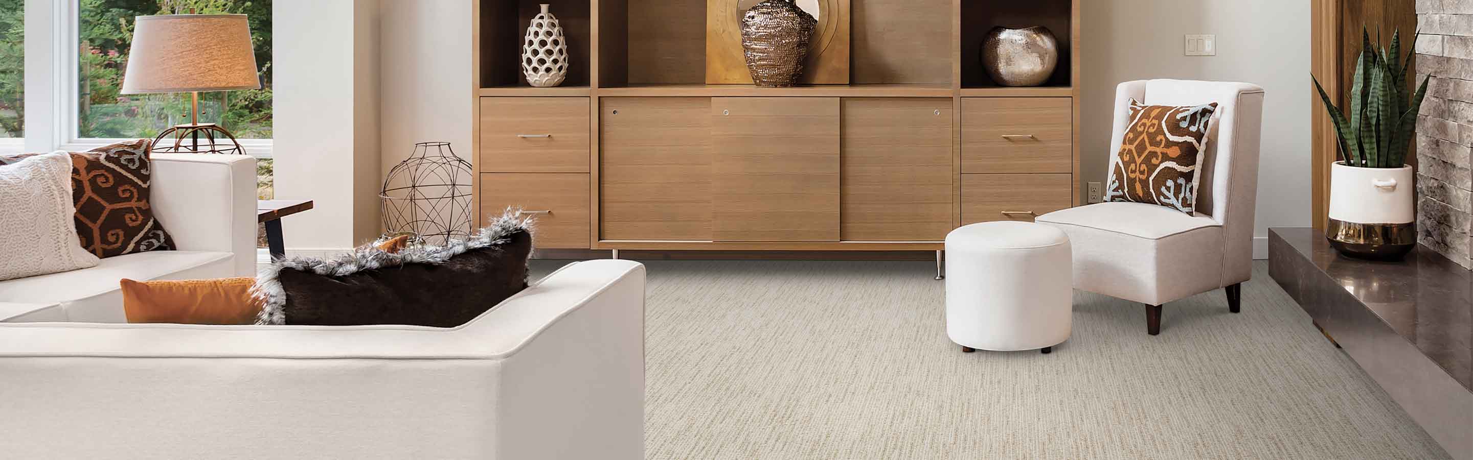 beige neutral toned carpet in living room